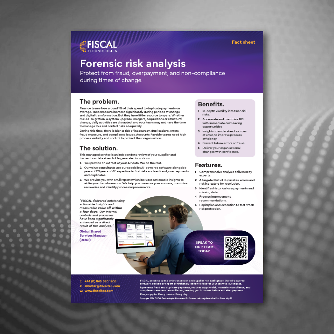 Forensics Risk Supplier Risk Intelligence Fact Sheet - Supplier file cleansing